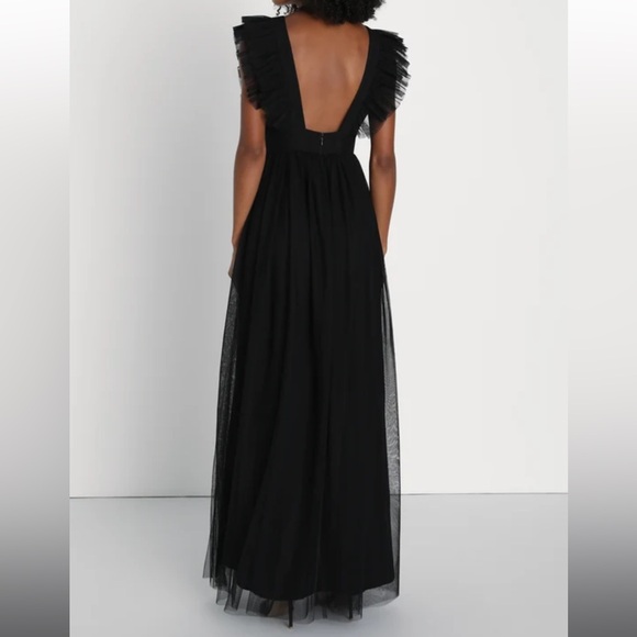 Simply Delighted Black Mesh Ruffled Backless Maxi Dress
S - Picture 2 of 4